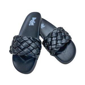 Corkys Black Braided Sandals
